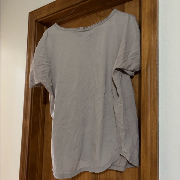 Tan Graphic T-Shirt with Black Design punk Y2K - Picture 5 of 16